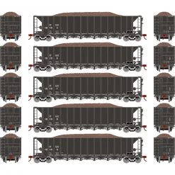 Athearn HO RTR 5-Bay Rapid Discharge Hopper ITGX Black (5)