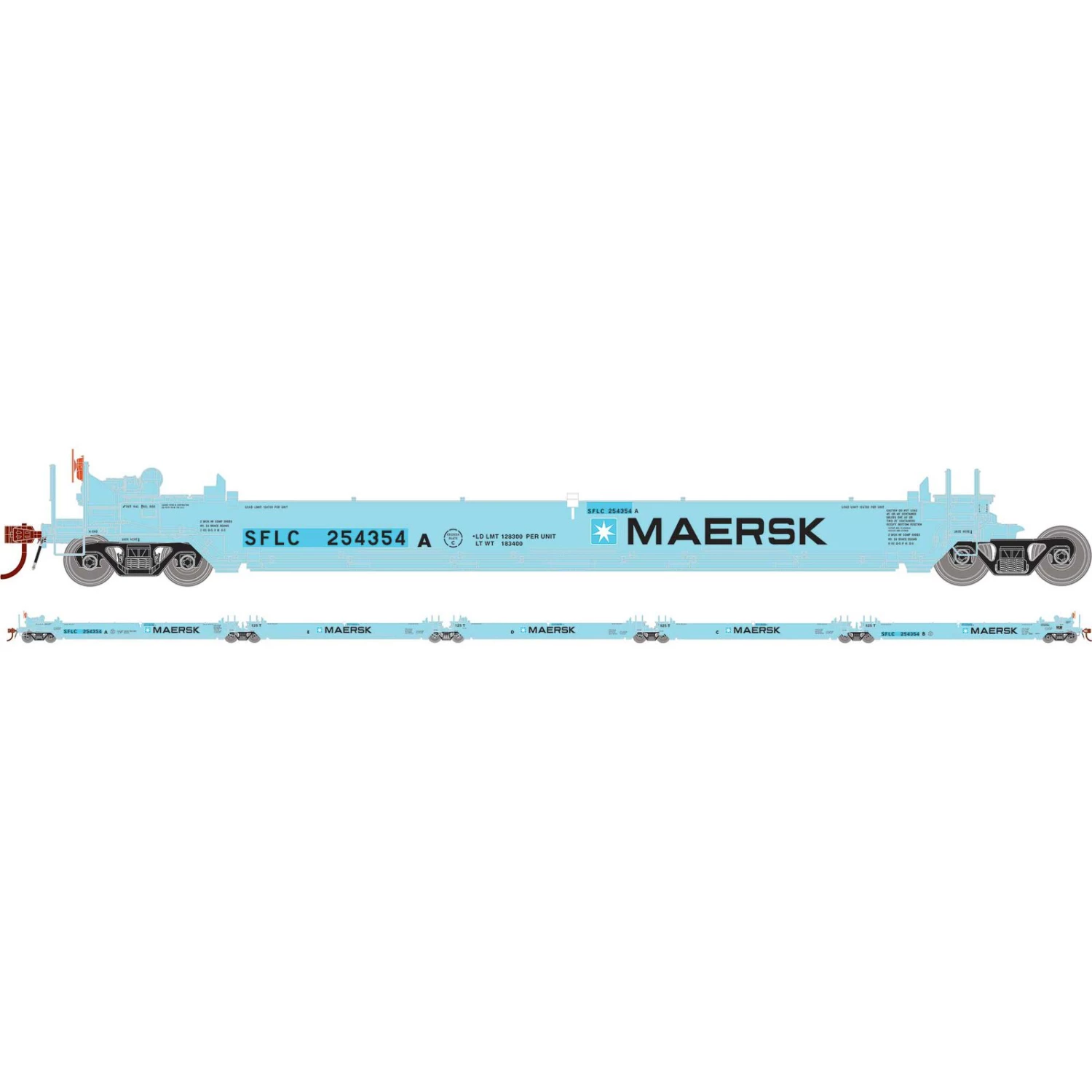 Athearn HO RTR Maxi I Well Cars, SFLC #254354 (5) 3 Athearn HO RTR Maxi I Well Cars, SFLC #254354 (5)