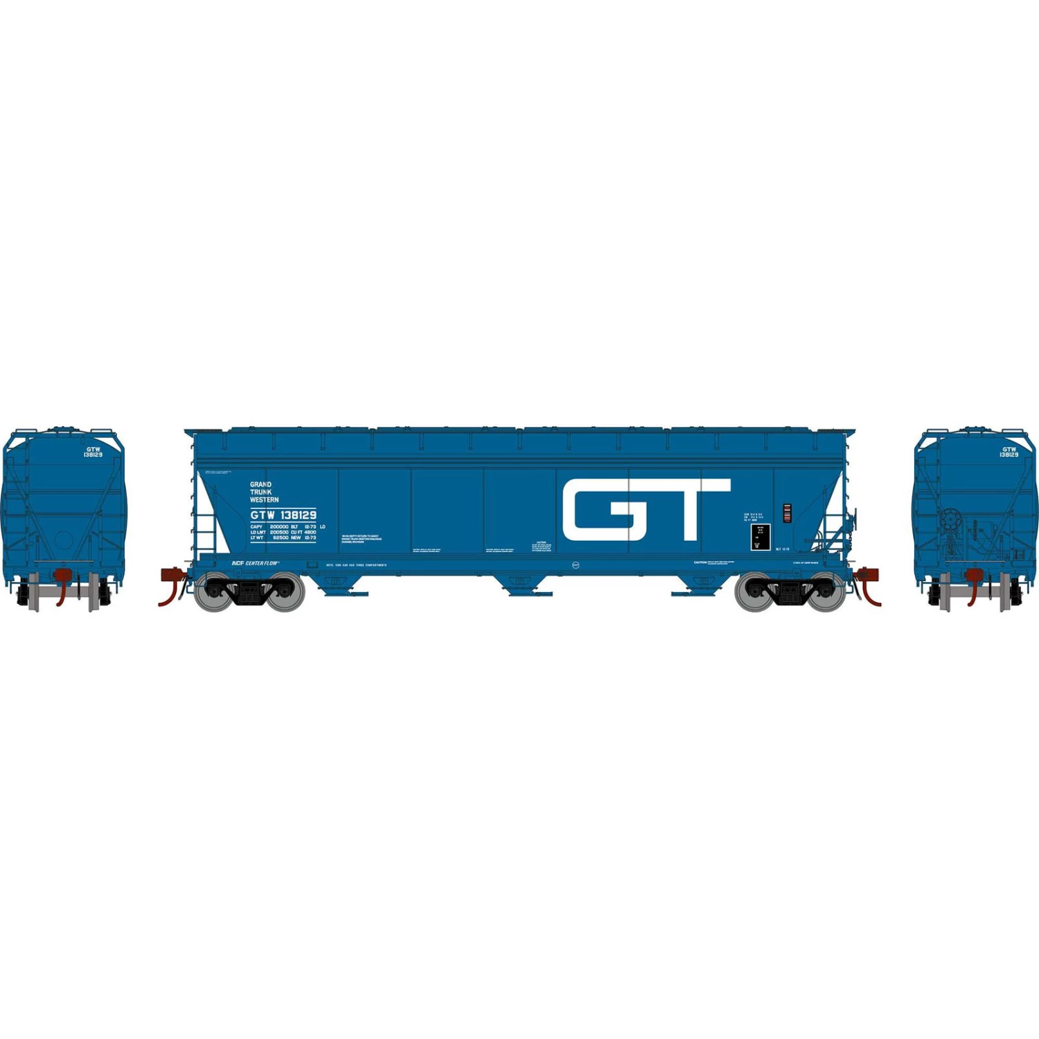 Athearn HO ACF 4600 3-Bay CF Hopper, GTW #138129 3 Athearn HO ACF 4600 3-Bay CF Hopper, GTW #138129