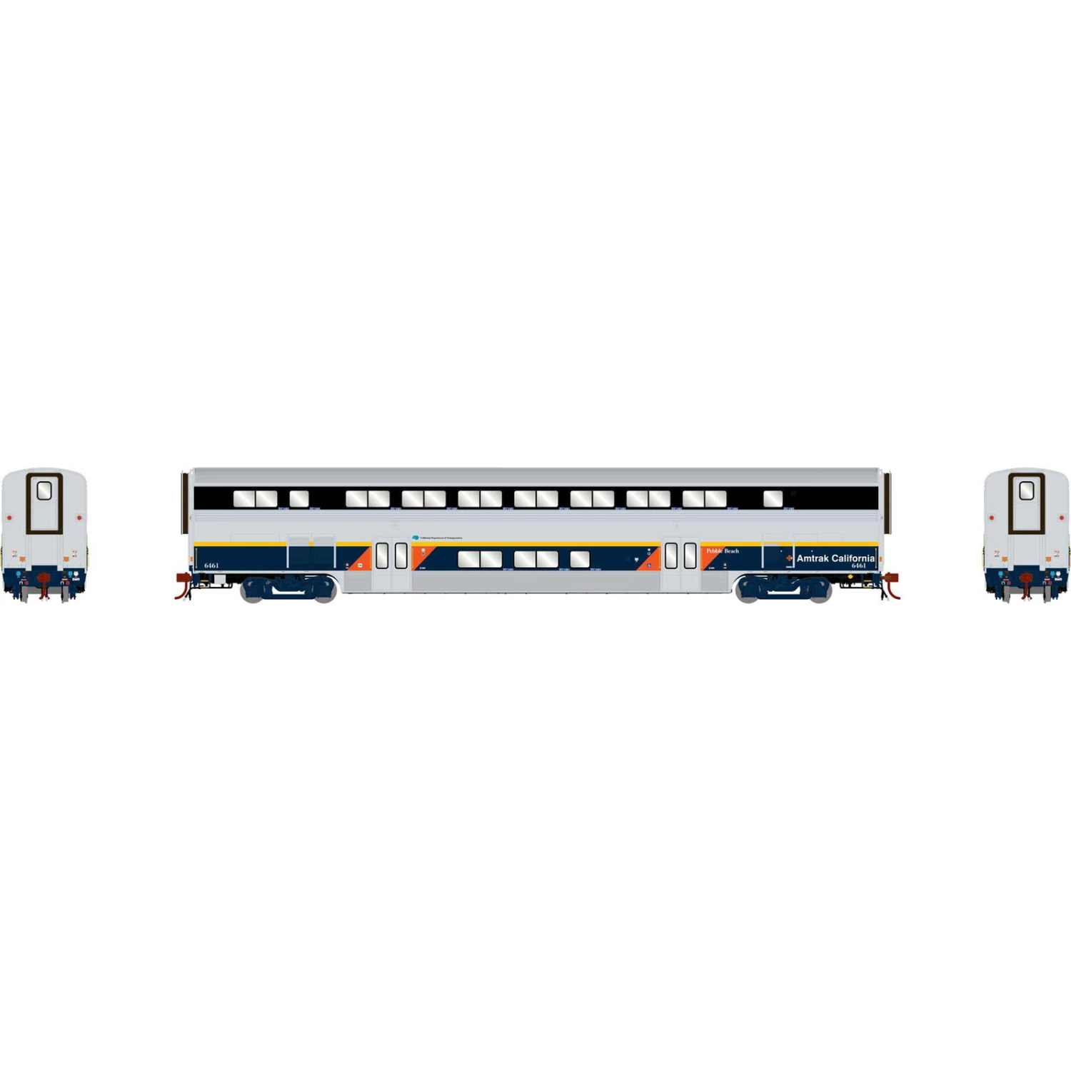 Athearn HO Amtrak California II Coach with Lights, CDTX #6461 3 Athearn HO Amtrak California II Coach with Lights, CDTX #6461
