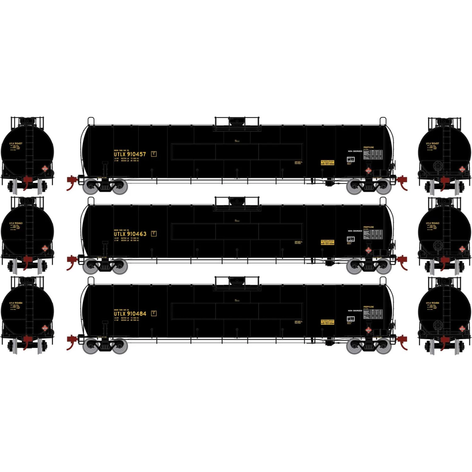 Athearn HO 33,900-Gallon LPG Tank/Flat, UTLX #2 (3) 3 Athearn HO 33,900-Gallon LPG Tank/Flat, UTLX #2 (3)