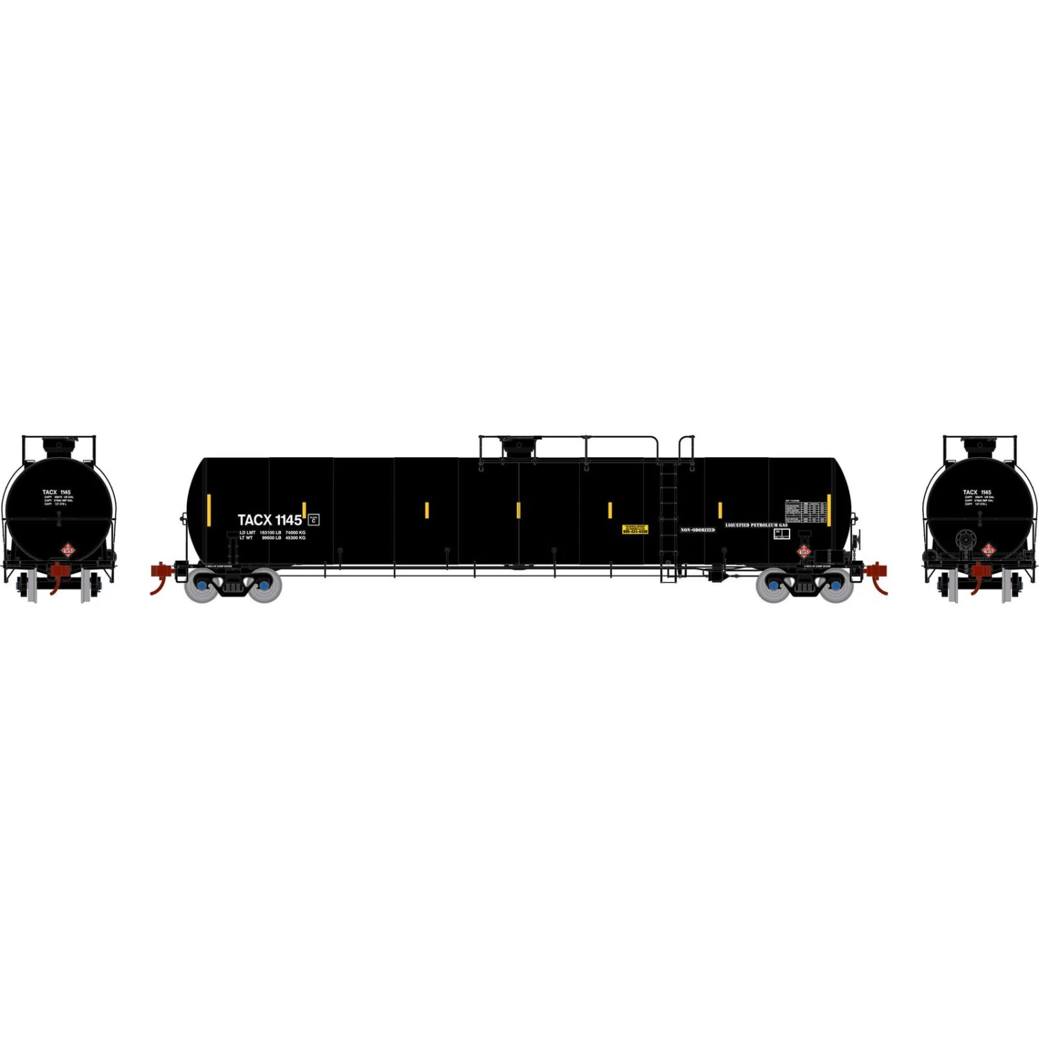 Athearn HO 33,900-Gallon LPG Tank/Late, TACX #1145 3 Athearn HO 33,900-Gallon LPG Tank/Late, TACX #1145