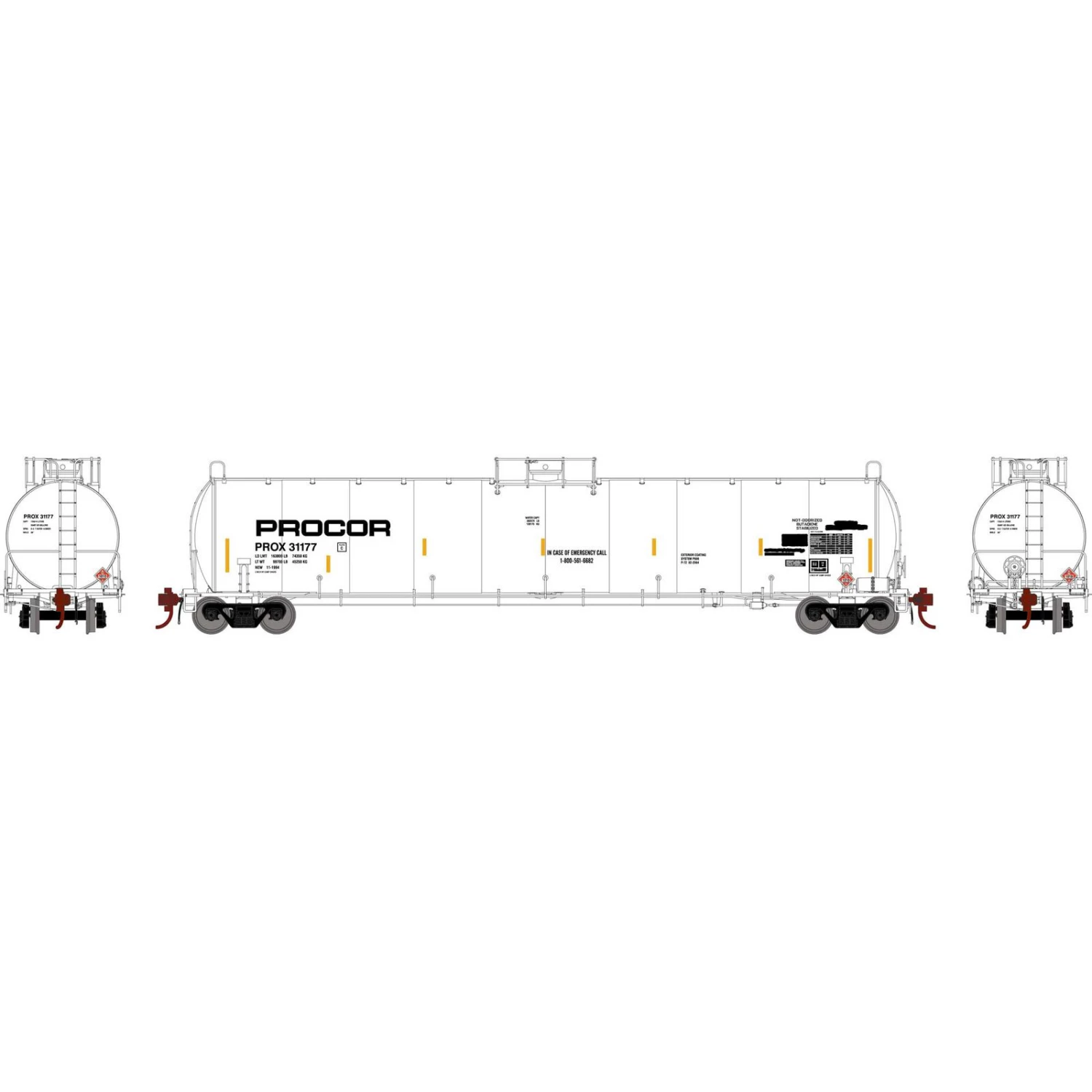 Athearn HO 33,900-Gallon LPG Tank/Early, PROX #31177 3 Athearn HO 33,900-Gallon LPG Tank/Early, PROX #31177