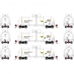 Athearn HO 13,600-Gallon Acid Tank, UTLX/White (3)