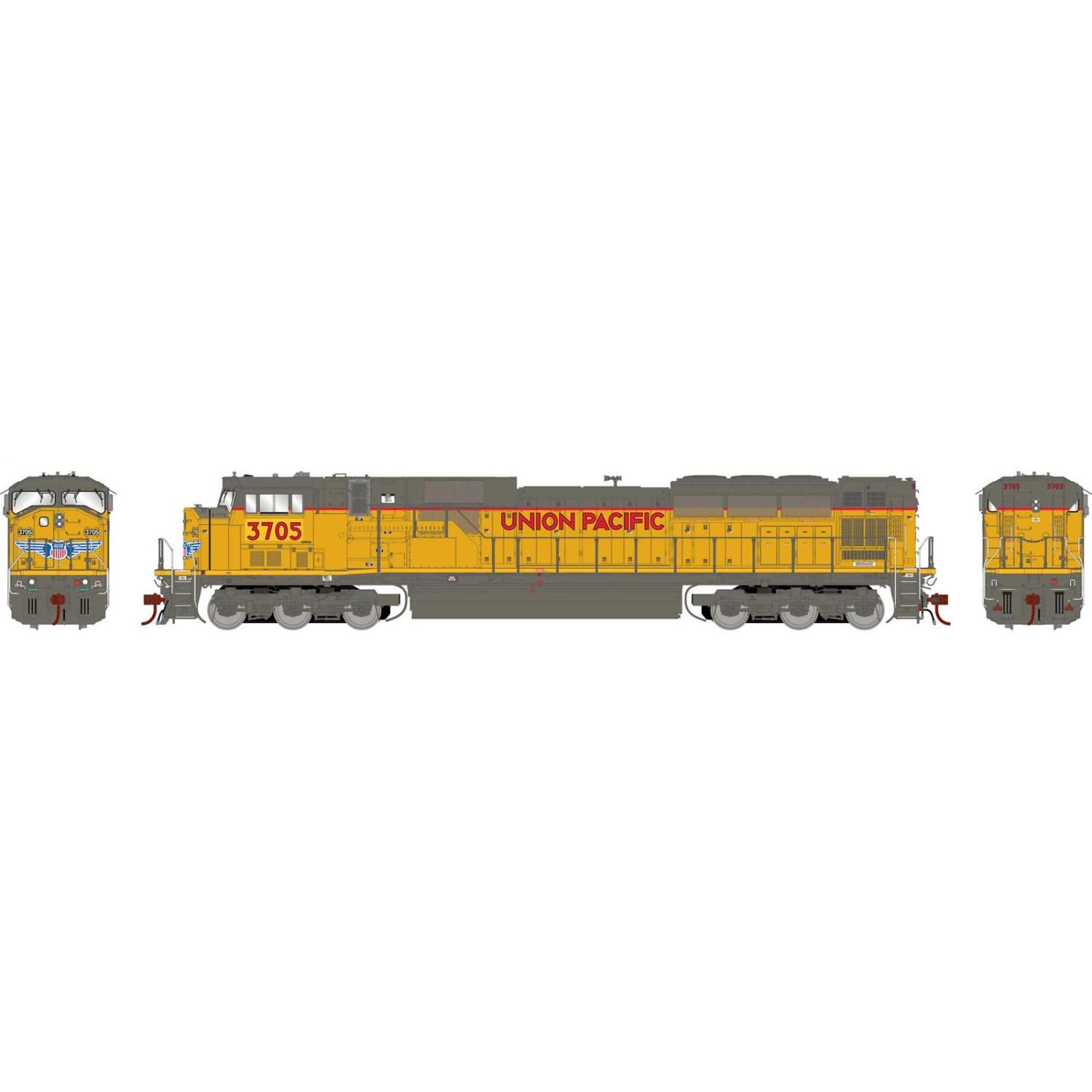 Athearn HO G2 SD90MAC, UP #3705 3 Athearn HO G2 SD90MAC, UP #3705