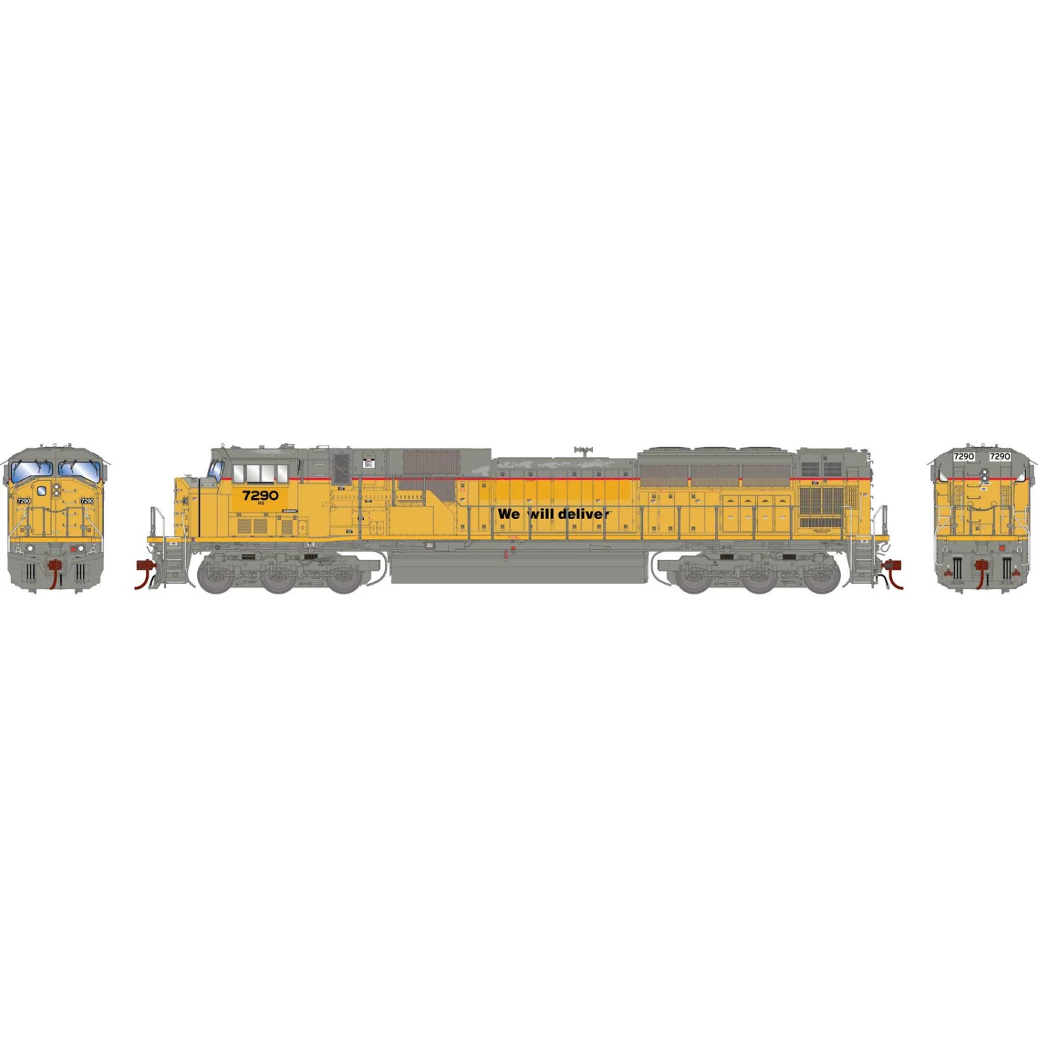 Athearn HO G2 SD90MAC, NS #7290 3 Athearn HO G2 SD90MAC, NS #7290