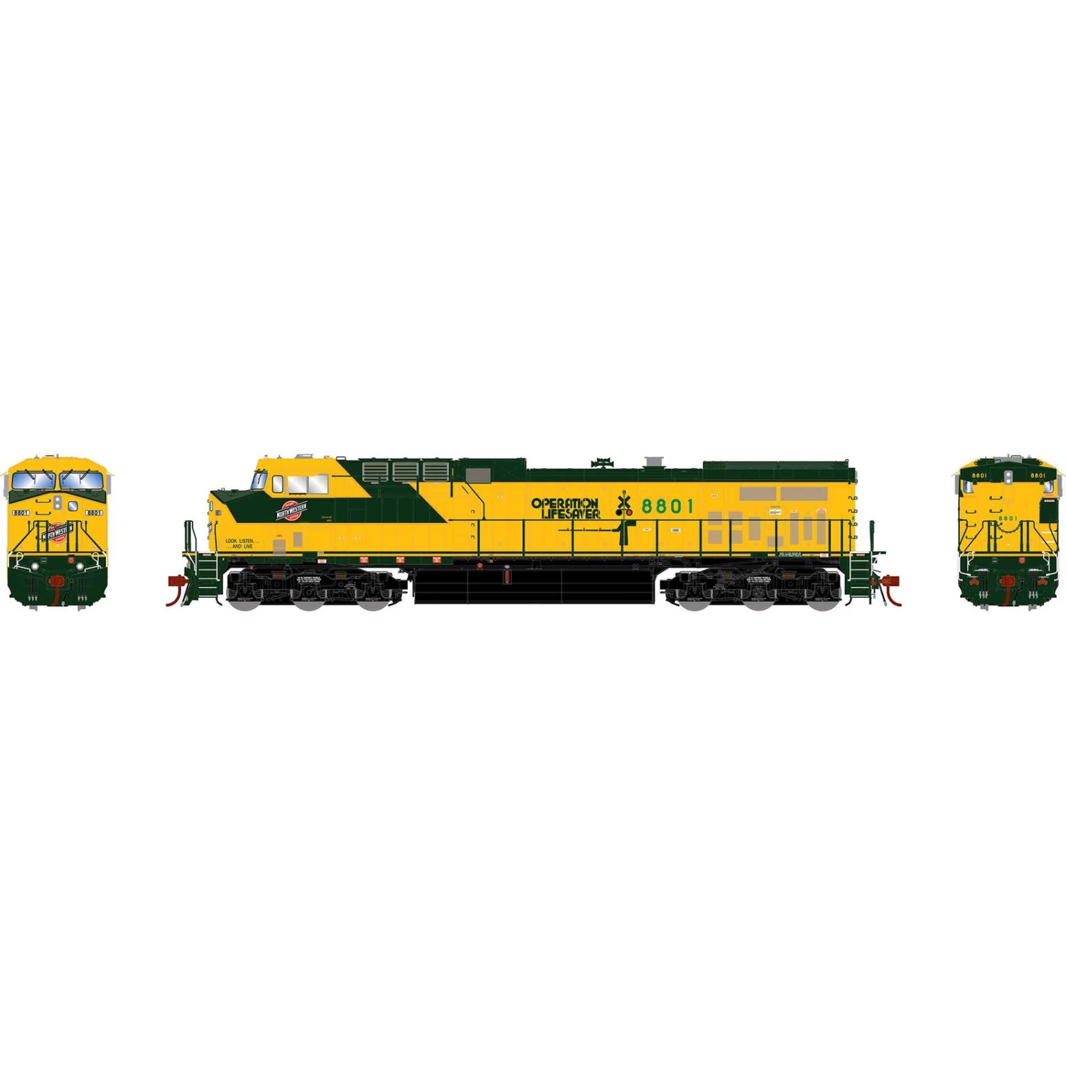 Athearn HO G2 AC4400CW, C&NW #8801 3 Athearn HO G2 AC4400CW, C&NW #8801