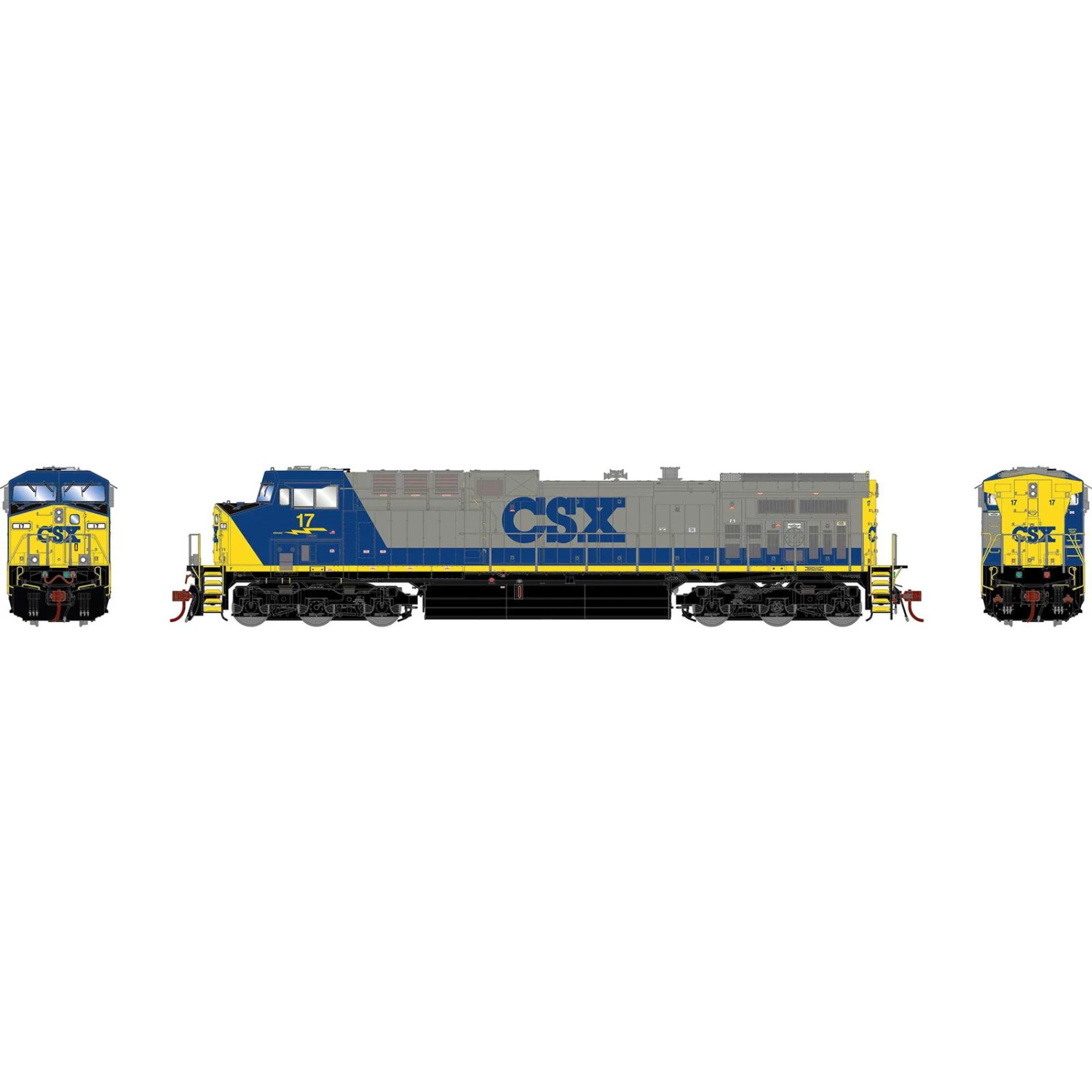 Athearn HO G2 AC4400CW, CSX #17 3 Athearn HO G2 AC4400CW, CSX #17