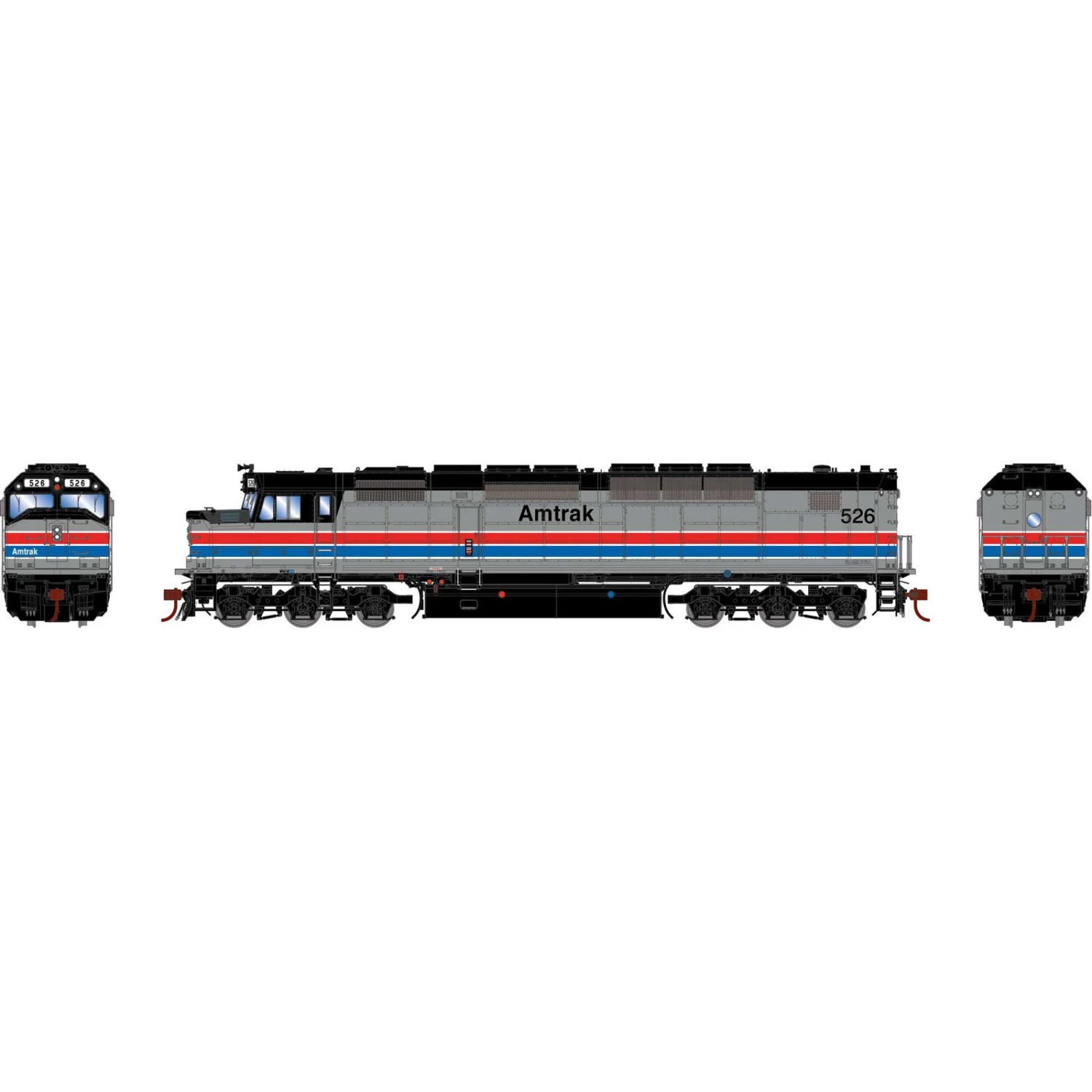 Athearn HO SDP40F Locomotive with DCC & Sound, Amtrak, Phase II #526 3 Athearn HO SDP40F Locomotive with DCC & Sound, Amtrak, Phase II #526