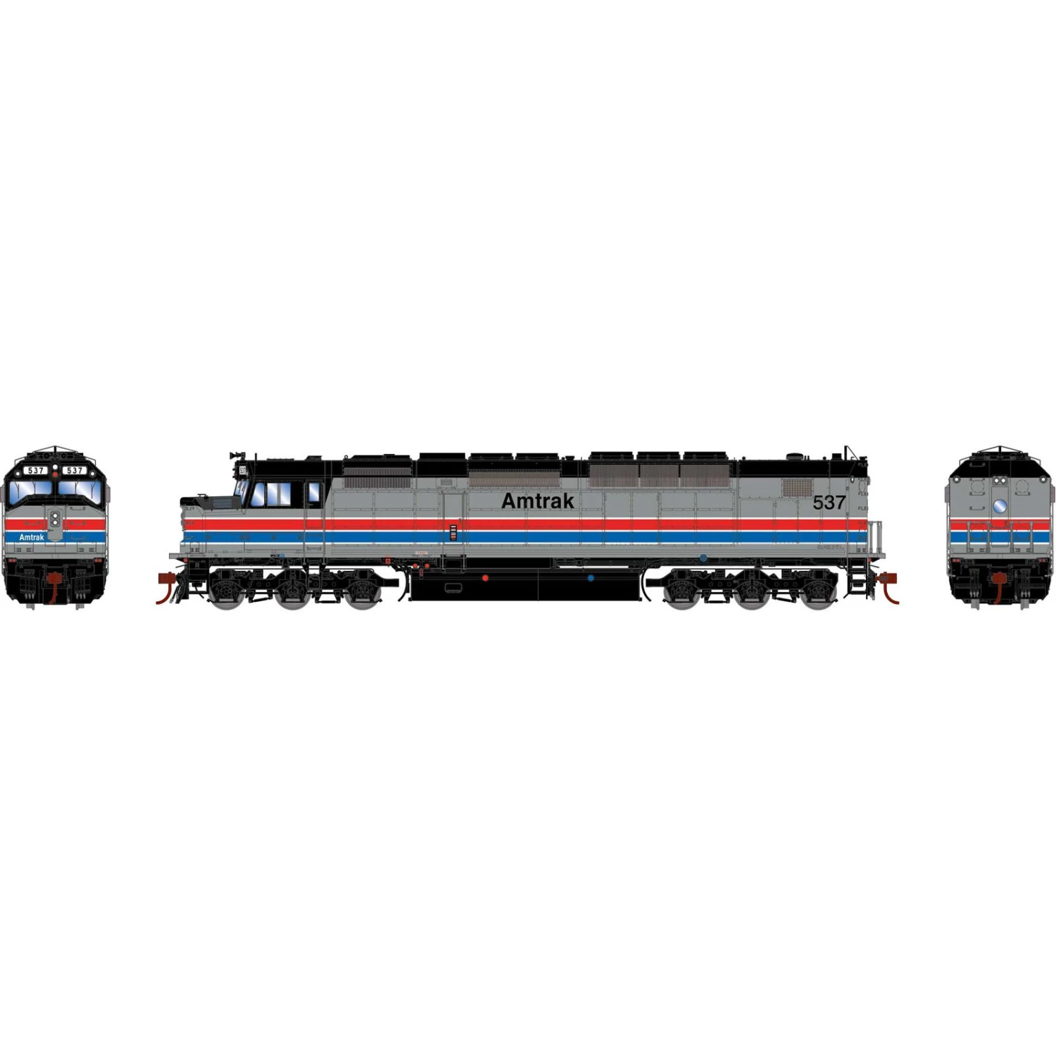 Athearn HO SDP40F Locomotive with DCC & Sound, Amtrak, Phase II #537 3 Athearn HO SDP40F Locomotive with DCC & Sound, Amtrak, Phase II #537
