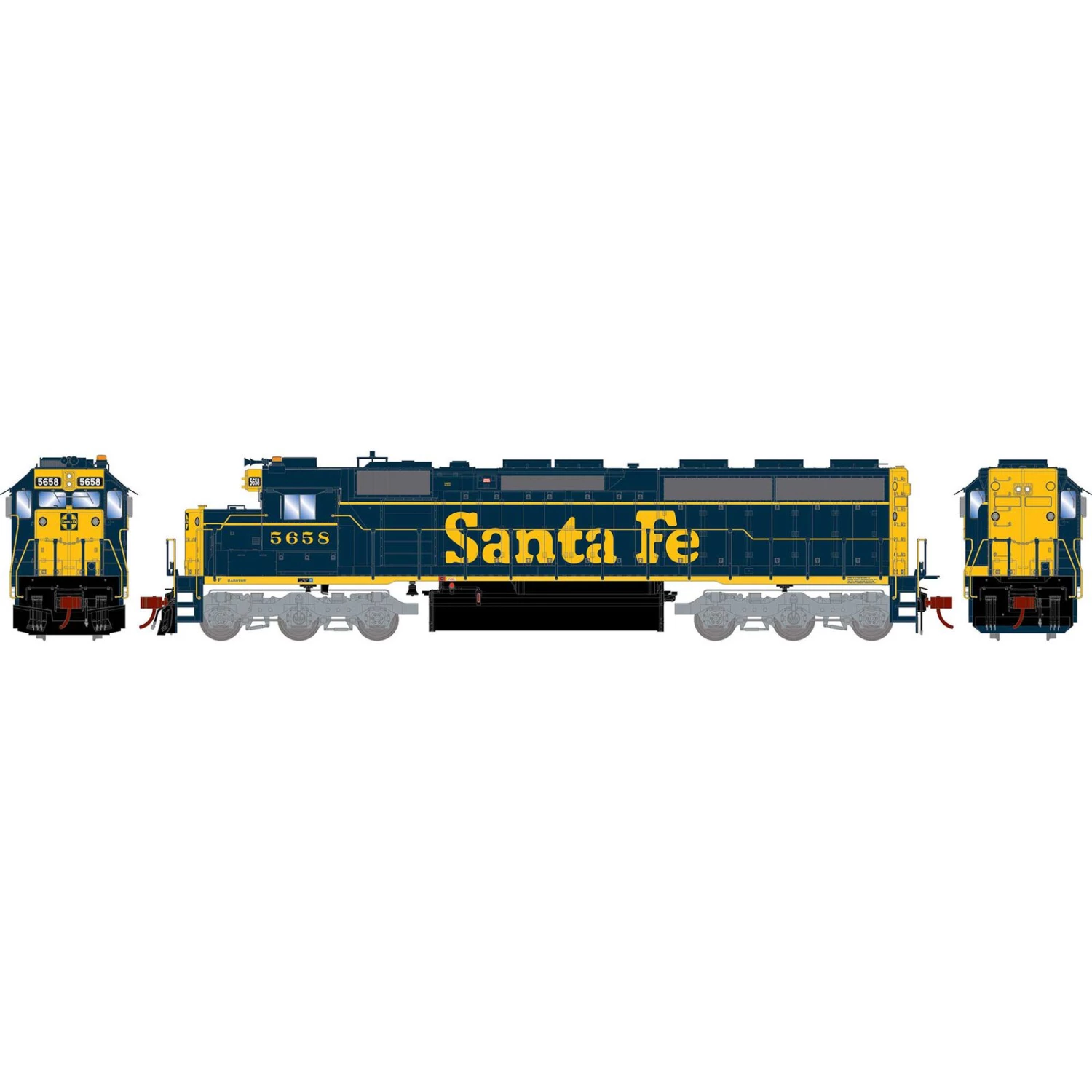 Athearn HO SD45-2, SF #5658 3 Athearn HO SD45-2, SF #5658