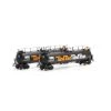 Athearn HO TankTrain A/B Set,GATX/OrangeLetter#48663/48674
