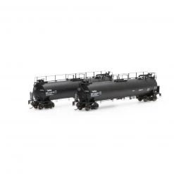 Athearn HO TankTrain A/B Set,GATX/Black Small #28227/28238