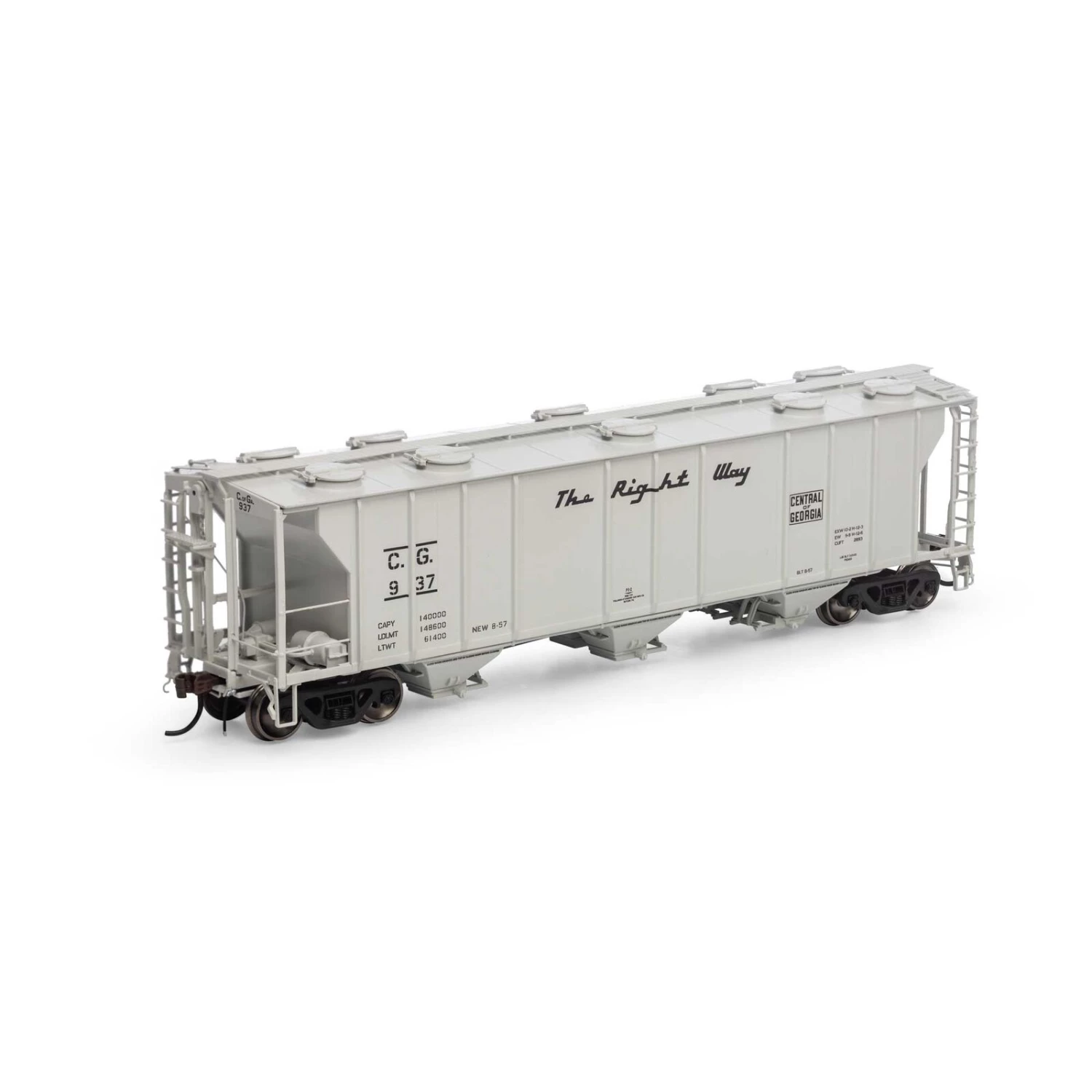 Athearn HO PS-2 2893 3-Bay Covered Hopper, COFG #937 3 Athearn HO PS-2 2893 3-Bay Covered Hopper, COFG #937