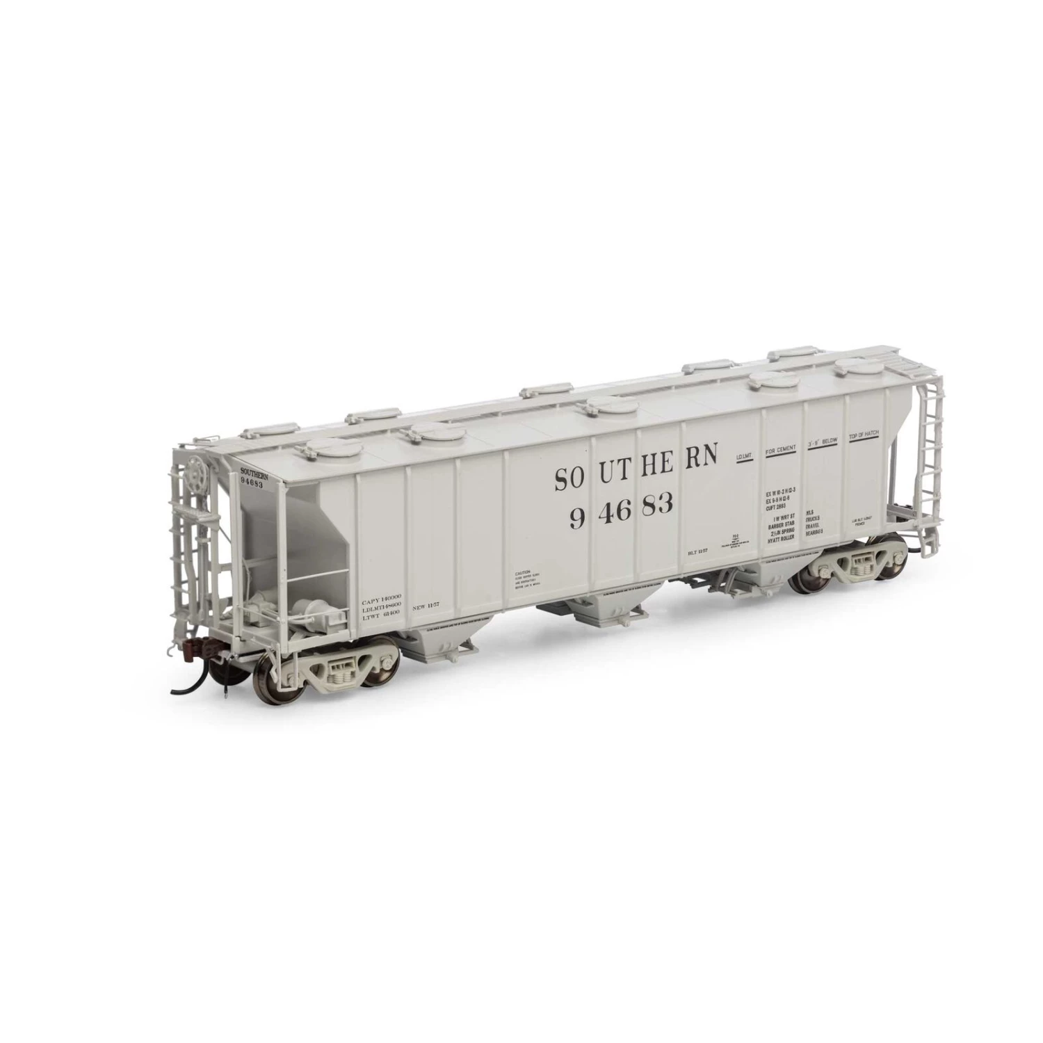 Athearn HO PS-2 2893 3-Bay Covered Hopper, SOU #94691 3 Athearn HO PS-2 2893 3-Bay Covered Hopper, SOU #94691
