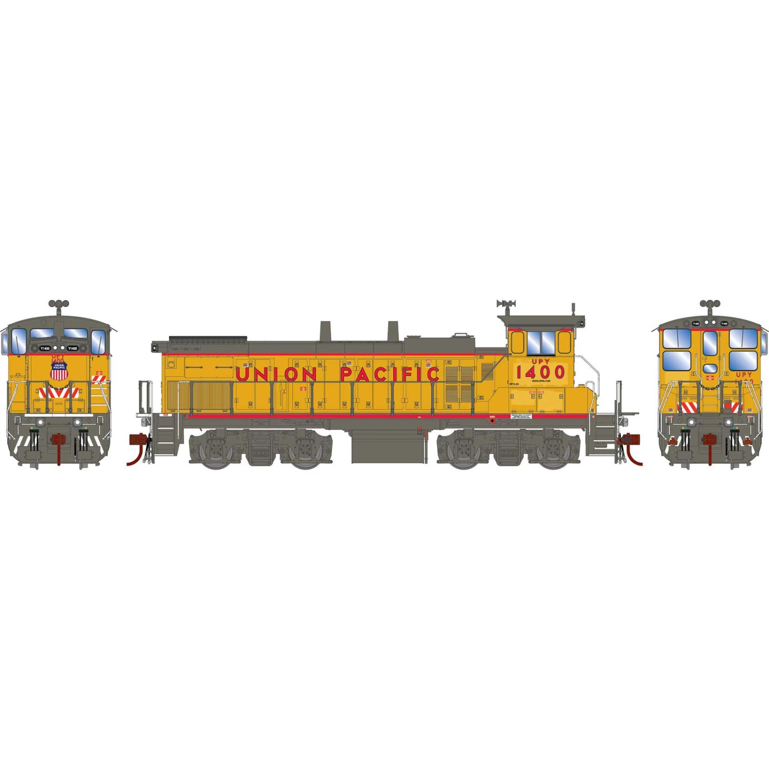 Athearn HO MP15AC, UPY #1400 3 Athearn HO MP15AC, UPY #1400