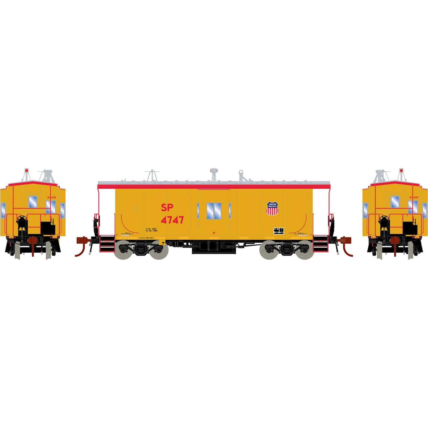 Athearn HO Bay Window Caboose with Lights and Sound, UP/SP #4747 3 Athearn HO Bay Window Caboose with Lights and Sound, UP/SP #4747