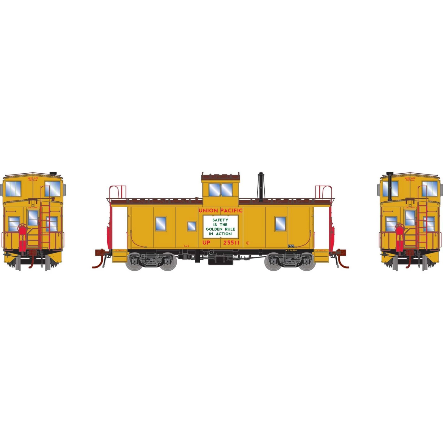 Athearn HO CA-8 Early Caboose with Lights UP #25511 3 Athearn HO CA-8 Early Caboose with Lights UP #25511
