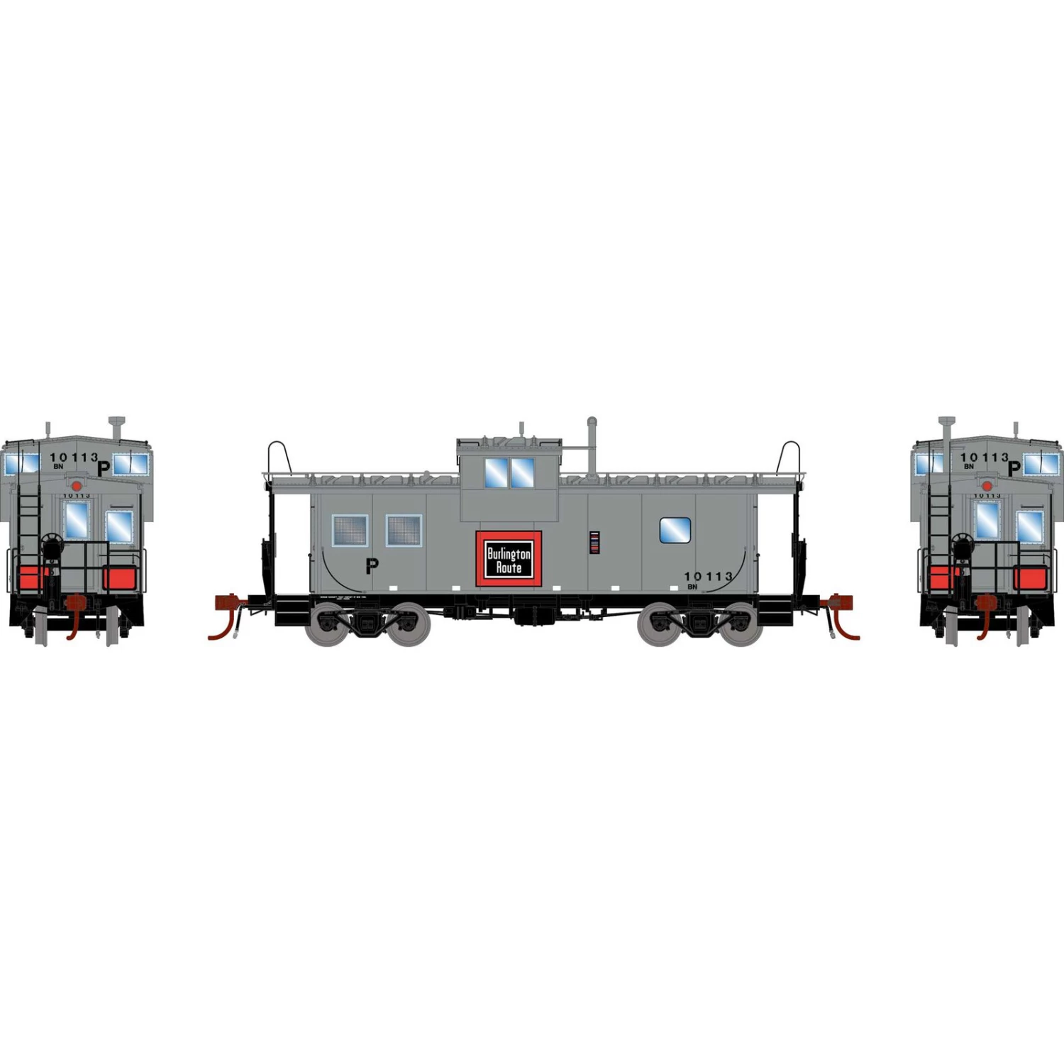 Athearn HO ICC Caboose with Lights, BN #10113 3 Athearn HO ICC Caboose with Lights, BN #10113