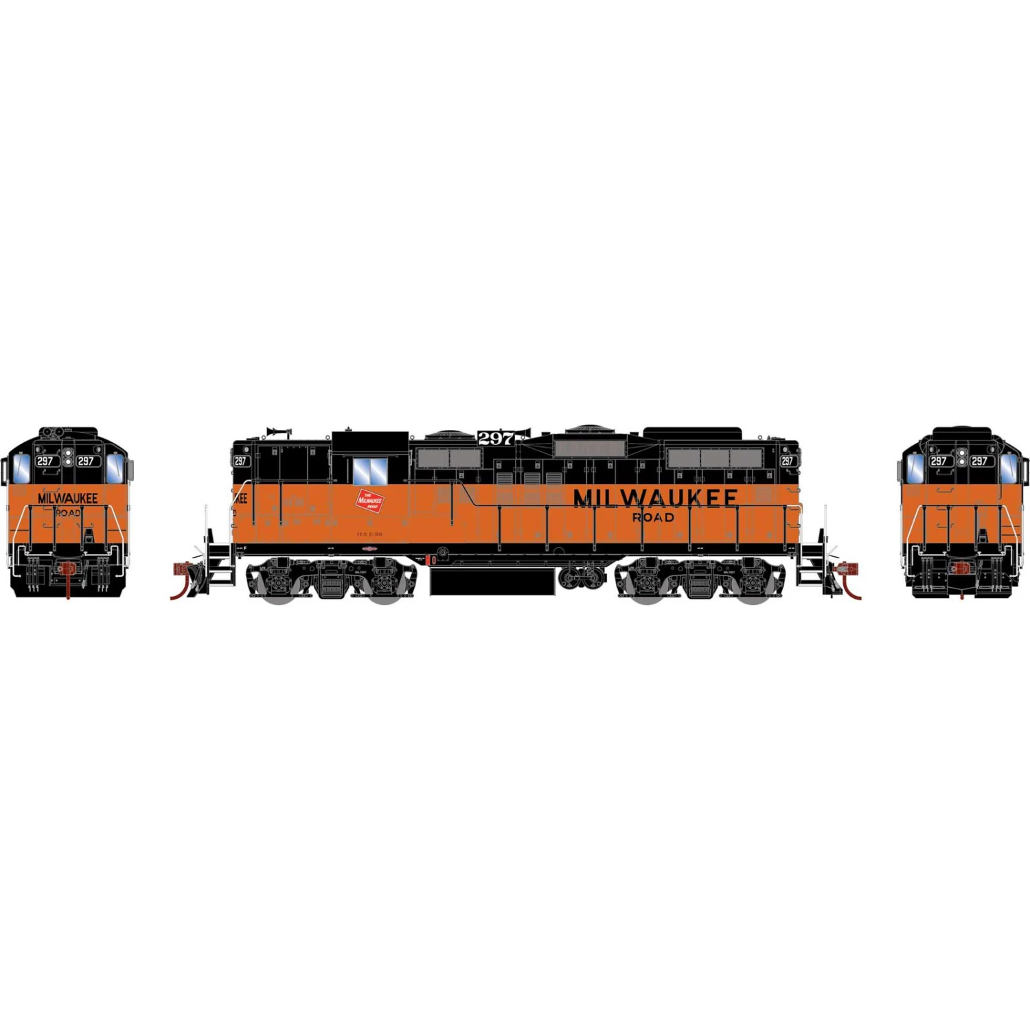Athearn HO GP9 Locomotive with DCC & Sound, MILW #297 3 Athearn HO GP9 Locomotive with DCC & Sound, MILW #297