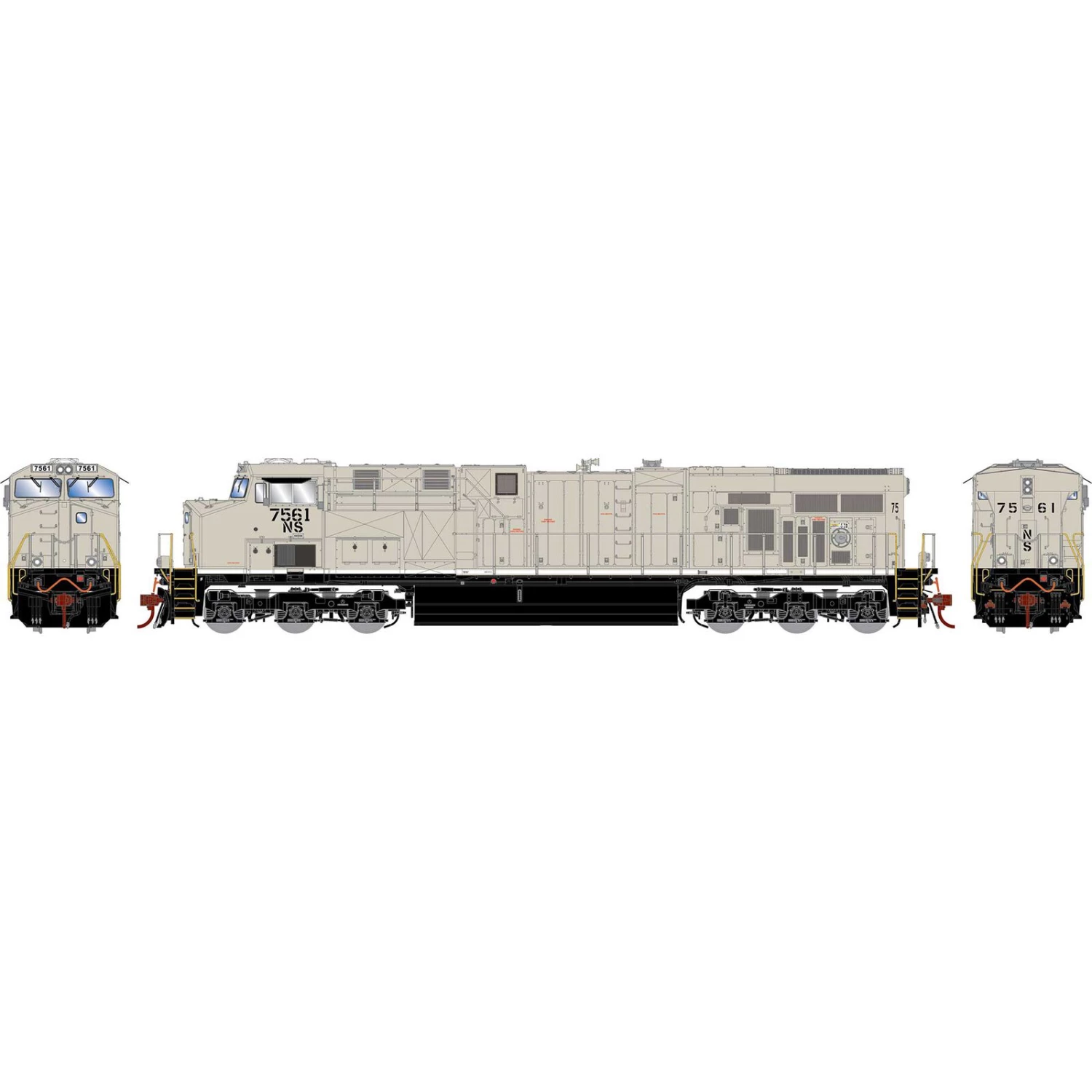Athearn HO ES44DC Locomotive with DCC & Sound, NS, Primer #7561 3 Athearn HO ES44DC Locomotive with DCC & Sound, NS, Primer #7561
