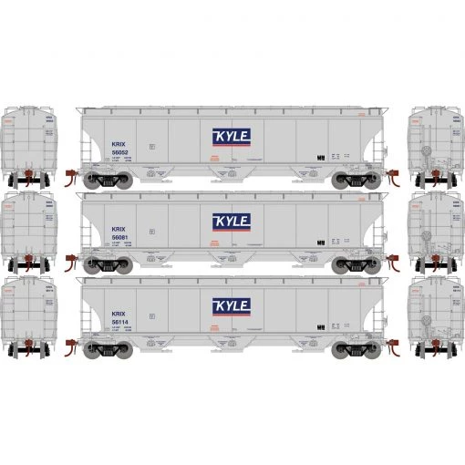 Athearn HO Trinity 3-Bay Hoppers, KRIX # 1 (3) 2 Athearn HO Trinity 3-Bay Hoppers, KRIX # 1 (3) -Athearn Sales Shop ATHG97161 A00 X0QSKVTH
