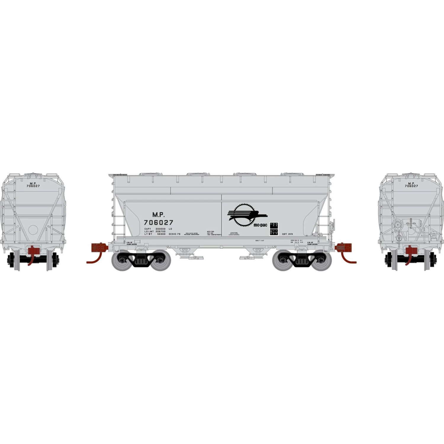 Athearn N ACF 2970 Covered Hopper, MP #706027 3 Athearn N ACF 2970 Covered Hopper, MP #706027