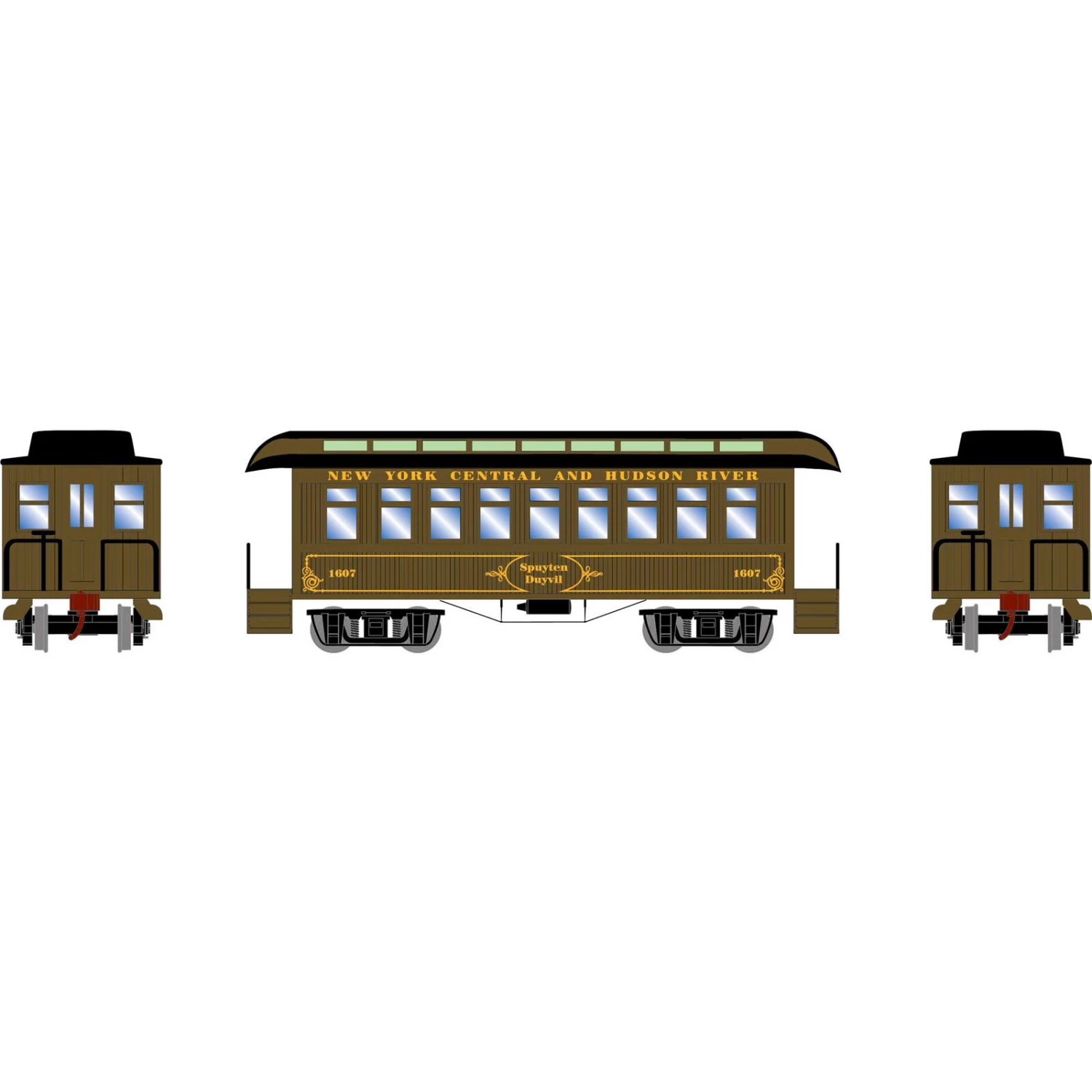 Athearn HO 34' Old Time Overton Passenger, NYC #1607 3 Athearn HO 34' Old Time Overton Passenger, NYC #1607