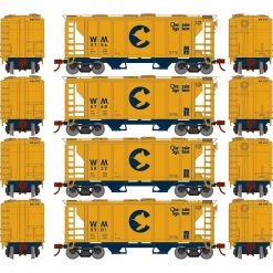Athearn HO PS-2 2003 2-Bay Covered Hopper Chessie WM (4)