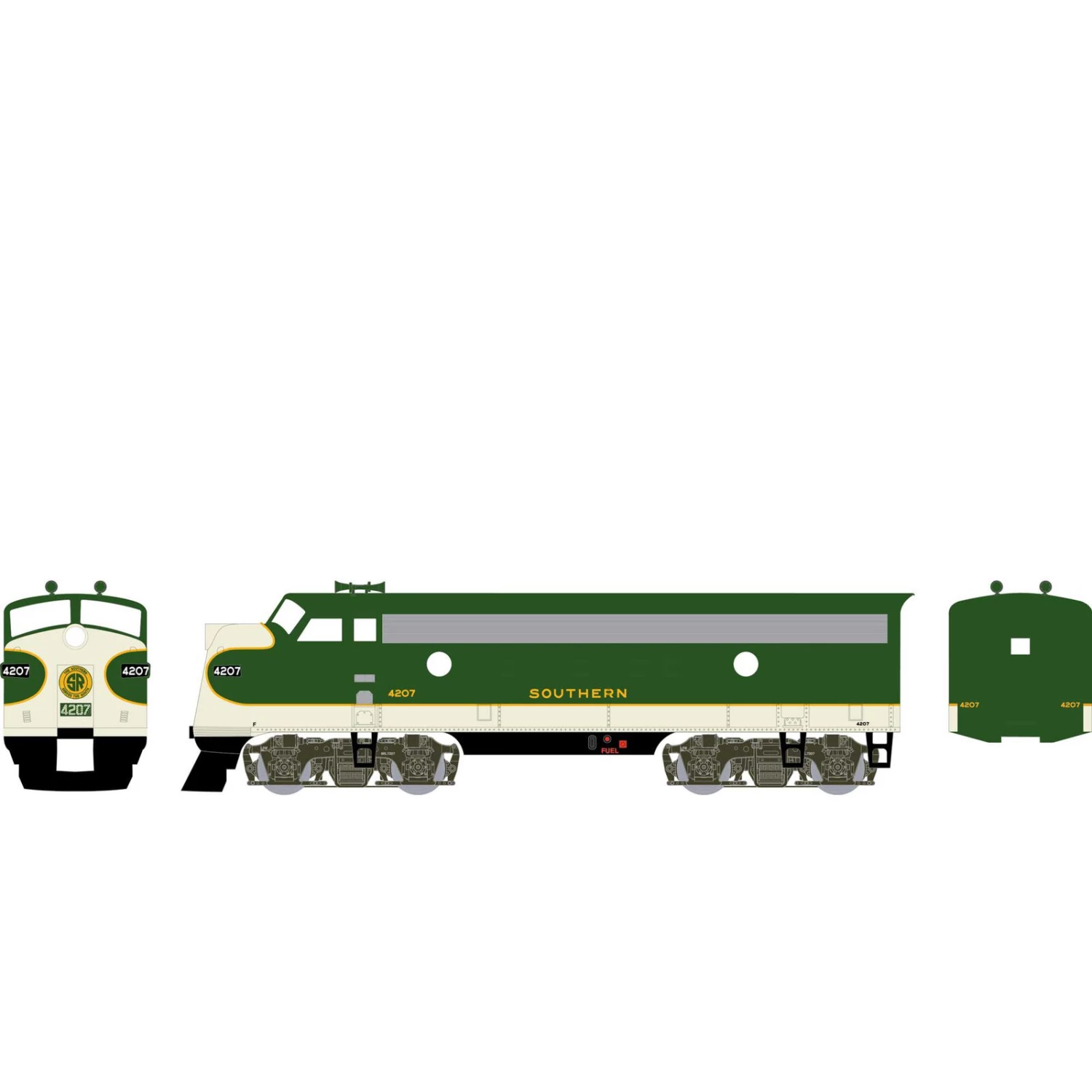 Athearn HO F7A SOU #4207 3 Athearn HO F7A SOU #4207