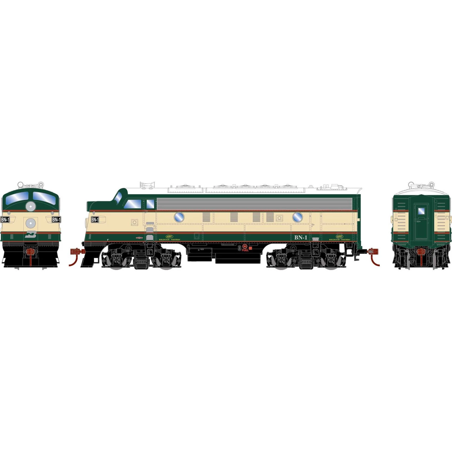 Athearn HO F7A, BN-1 3 Athearn HO F7A, BN-1