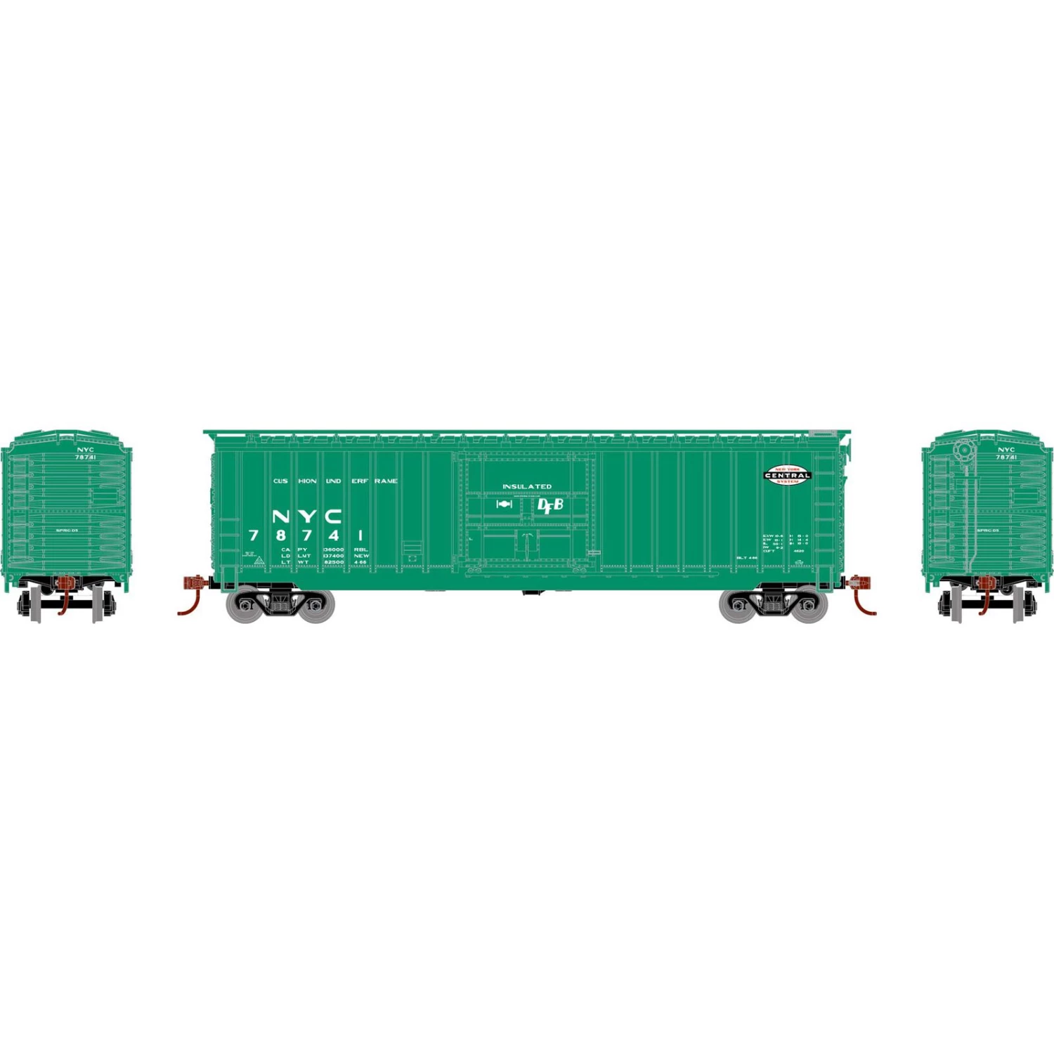 Athearn HO 50' OB Plug Door Box, NYC #78741 3 Athearn HO 50' OB Plug Door Box, NYC #78741