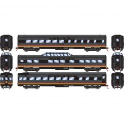 Athearn HO Streamline Passenger Cars, KCS (3)