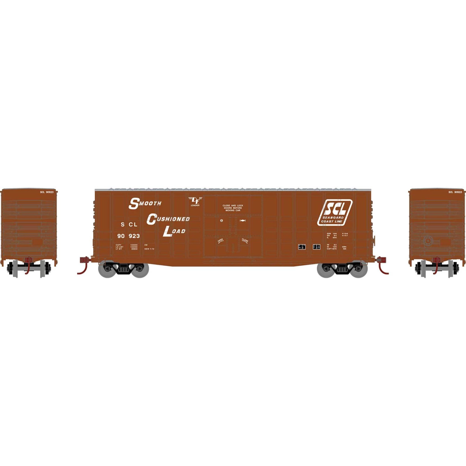 Athearn HO 50' Waffle HC Plug Door Box, SCL #90923 3 Athearn HO 50' Waffle HC Plug Door Box, SCL #90923